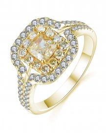 MULTI TONE CUSHION DIAMOND ENGAGEMENT RING (TR3659)